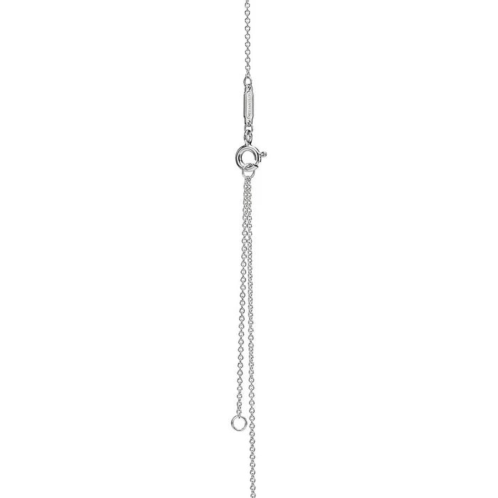 (Blue Enamel) Double Heart Tag Pendant Necklace 925 silver