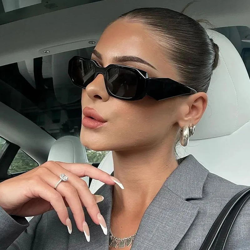 Brand Rectangle Sunglasses Women Trendy Designer Oval Square GlassesA