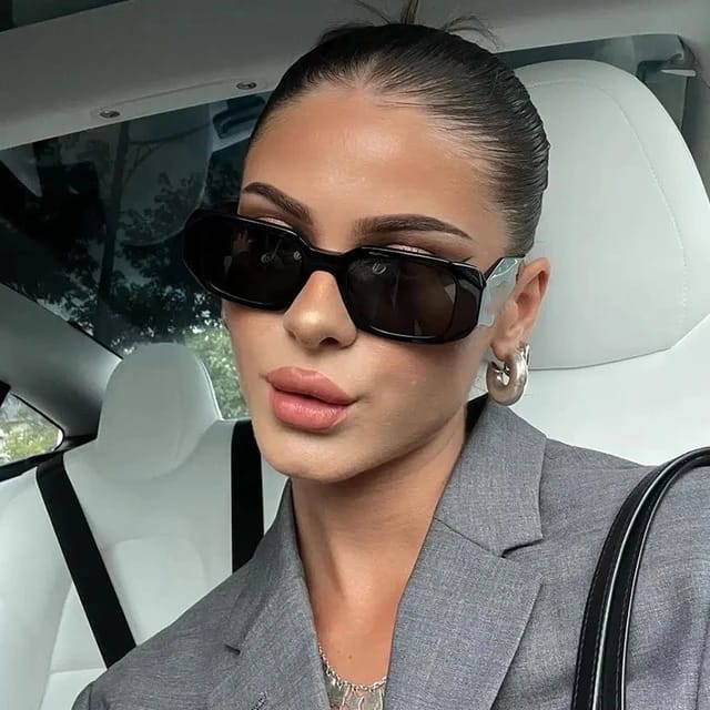Brand Rectangle Sunglasses Women Trendy Designer Oval Square GlassesA