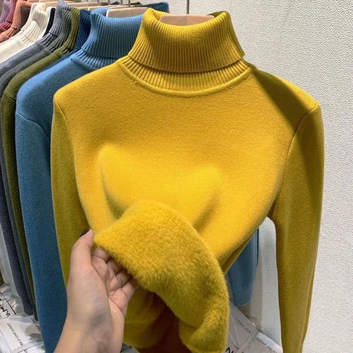 Turtleneck Sweater with Plush Lining