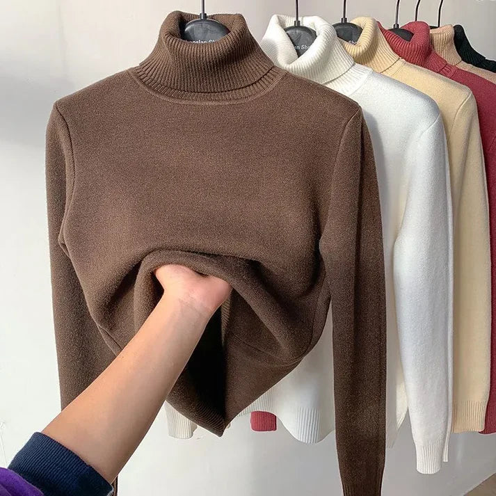 Turtleneck Sweater with Plush Lining
