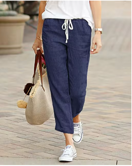 Autumn Cotton Women's Pants Y2K Black Drawstring