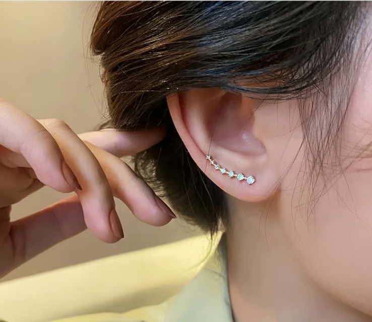 Seven Star Diamond Stud Earrings