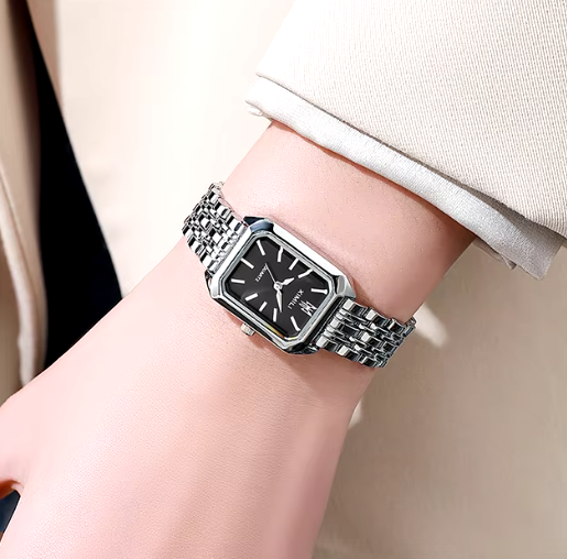 Quartz Square Golden Watch