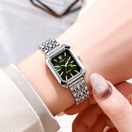 Quartz Square Golden Watch