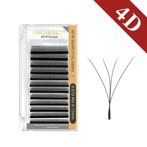 NAGARAKU 3D/4D/5D/6D W Shape Eyelash Extension Super Soft Natural Dense Lashes