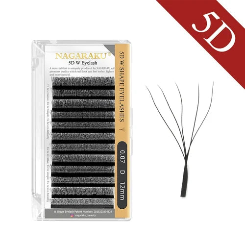 NAGARAKU 3D/4D/5D/6D W Shape Eyelash Extension Super Soft Natural Dense Lashes